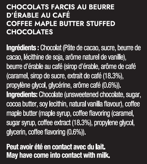 9 chocolats farcis au beurre d'érable au café 🍁☕️
