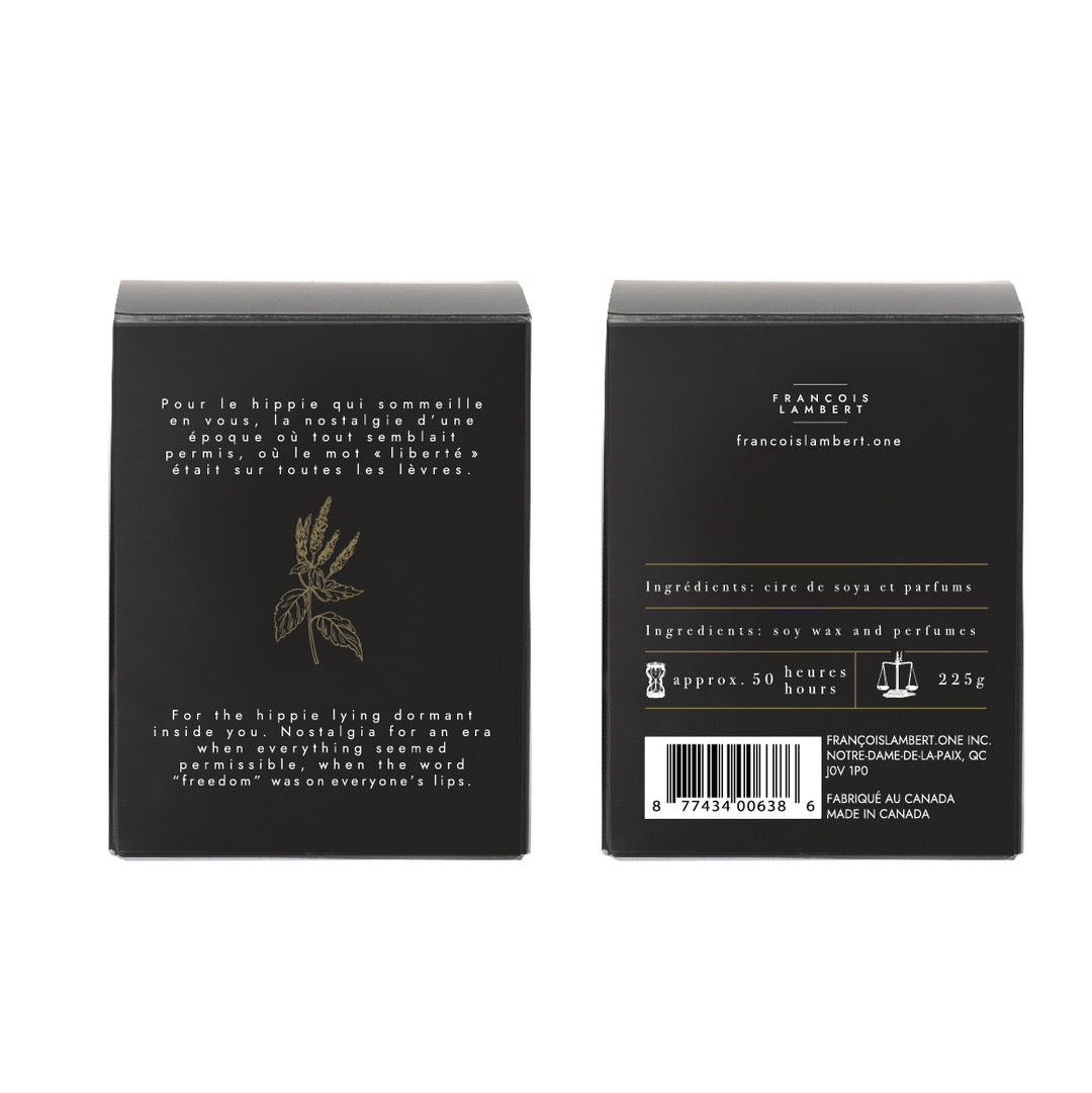 No.60 Peace and Love - Bougie patchouli à la cire de soya