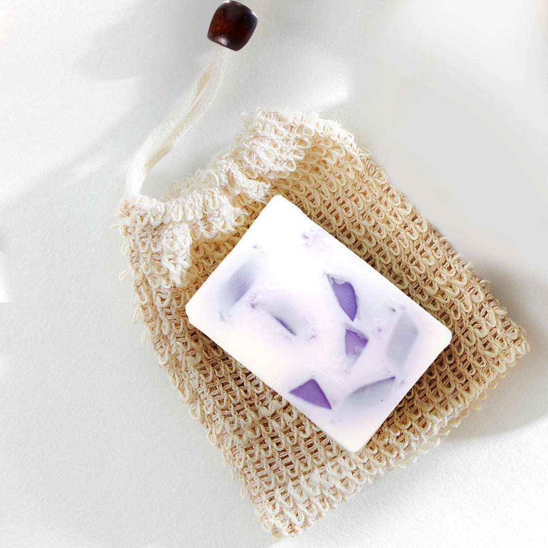 poche à savon exfoliante en lin